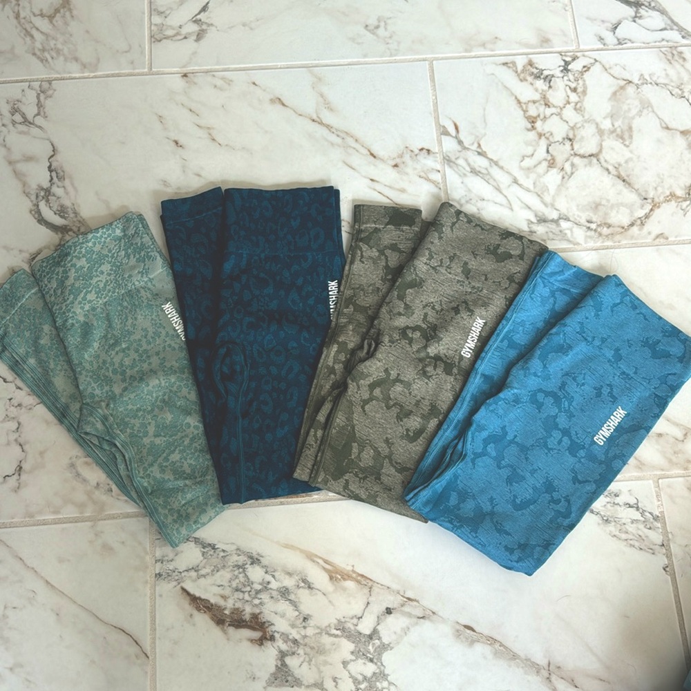 Choice of Gymshark Adapt Animal and Camo leggings Size Small Green and Blue